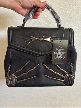 Disney The Nightmare Before Christmas Black 3D Skeleton Hand Satchel